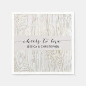 シック素朴金ゴールドウッドグレインパーティーナプキンス スタンダードカクテルナプキン (正面)