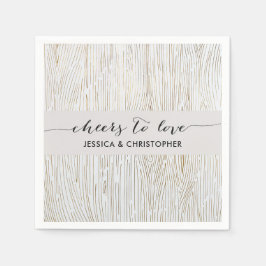 シック素朴金ゴールドウッドグレインパーティーナプキンス スタンダードカクテルナプキン