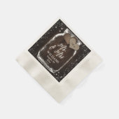 シック素朴・ウッド・メイソン・ジャー氏とミセス結婚ズ 縁ありカクテルナプキン (角)