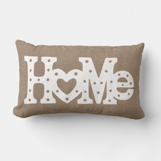 シック素朴「ホーム」バーラップ効果 ランバークッション (正面)