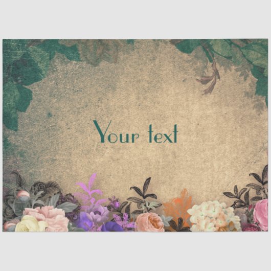 シック素朴，国フランスの，花のパターン，トレンディー 薄葉紙 (正面)