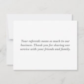 シック紹介サンキューチューリップフラワービジネス カード (裏面)