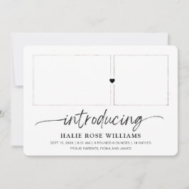 シック紹介フォトコラージュ誕生 案内状