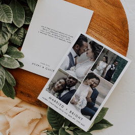 シック結婚したで明るいクリスマス写真ありがとう シーズンカード