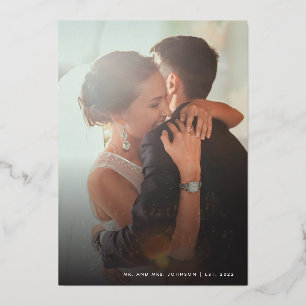 シック結婚したな手メリー文字の写真 箔シーズンカード