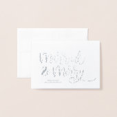 シック結婚した&メリークリスマス結婚の写真 箔カード (封筒付き正面)