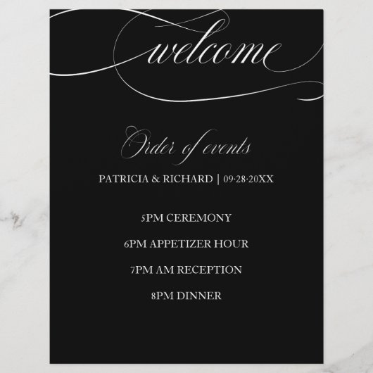 シック結婚な白黒イベントの順序 (正面)