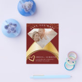 シック結婚のリングや輪は日付を保存フォトカードフライヤー チラシ (シングル)