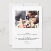 シック結婚の写真サンキューカード サンキューカード (裏面)