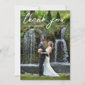 シック結婚の写真サンキューカード サンキューカード (正面)