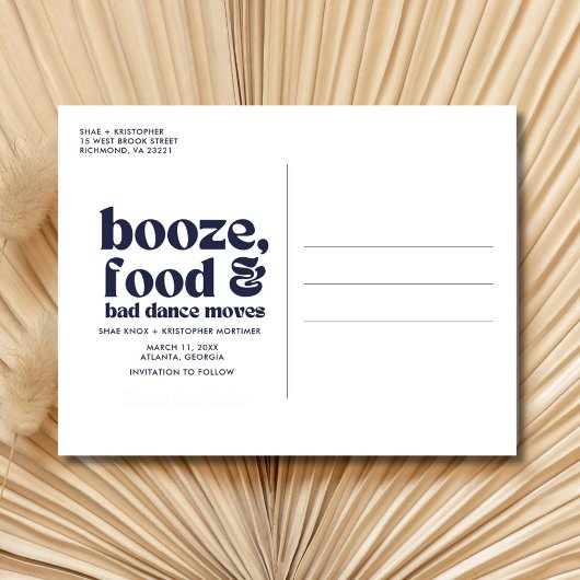 シック結婚の写真日付を保存 案内ポストカード