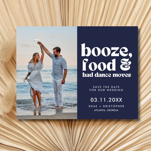 シック結婚の写真日付を保存 案内ポストカード