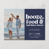 シック結婚の写真日付を保存 案内ポストカード (正面)