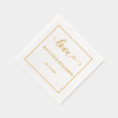 シック結婚の愛とハートフォイルスタンプナプキンス 箔ナプキン (右)