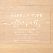 シック結婚アフターパーティー アクリル招待状 (正面)