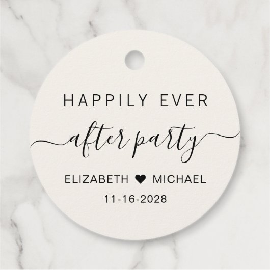 シック結婚クリームの後パーティーありがとう フェイバータグ (裏面)