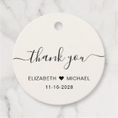 シック結婚クリームの後パーティーありがとう フェイバータグ (正面)