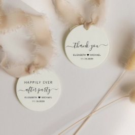 シック結婚クリームの後パーティーありがとう フェイバータグ