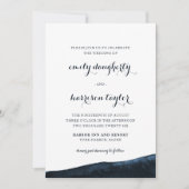 シック結婚コーストエレガントの青と白 招待状 (正面)