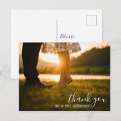 シック結婚スクリプ感謝していトの写真はがき ポストカード (正面/裏面)