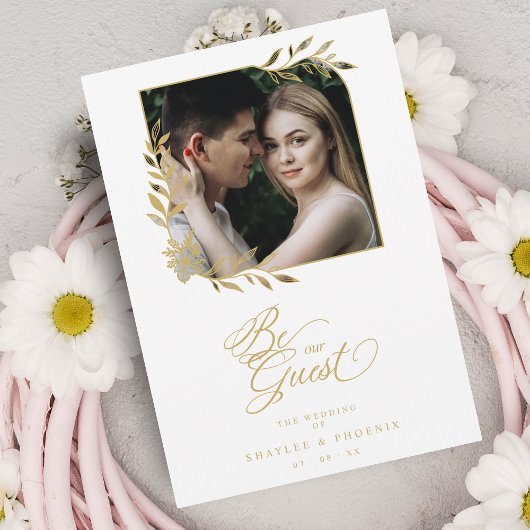 シック結婚ズラグジュアリーゴールデンブランチのフレームフォト