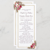 シック結婚セレモニープログラム水彩紫 プログラム (正面/裏面)