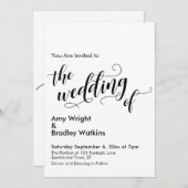 シック結婚タイポグラフィのシンプルザ結婚ーズ 招待状 (正面/裏面)