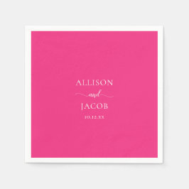 シック結婚ピンクのナプキン スタンダードカクテルナプキン