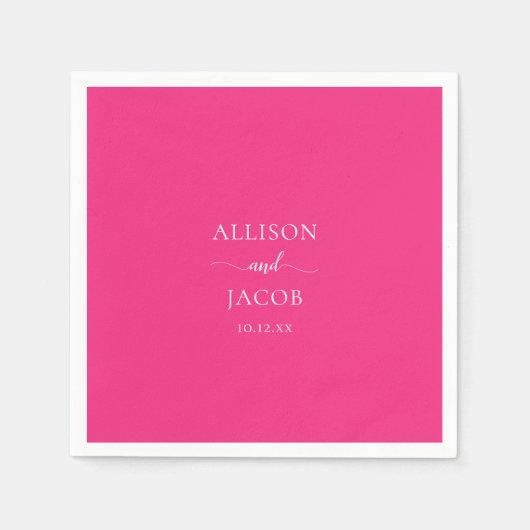 シック結婚ピンクのナプキン スタンダードカクテルナプキン (正面)