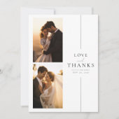 シック結婚ミニマルの4枚の写真 サンキューカード (正面)