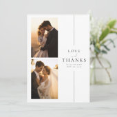シック結婚ミニマルの4枚の写真 サンキューカード (スタンド正面)