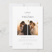 シック結婚ミニマルの4枚の写真 サンキューカード (裏面)