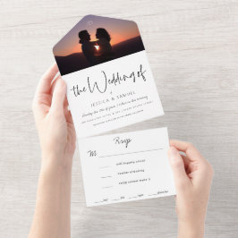 シック結婚写真 オールインワン招待状