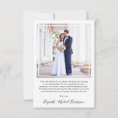 シック結婚写真 サンキューカード (裏面)