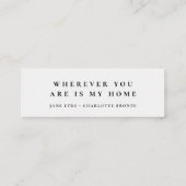 シック結婚式の引き出物ミニマリストミニブックマークカード スキニー名刺 (裏面)