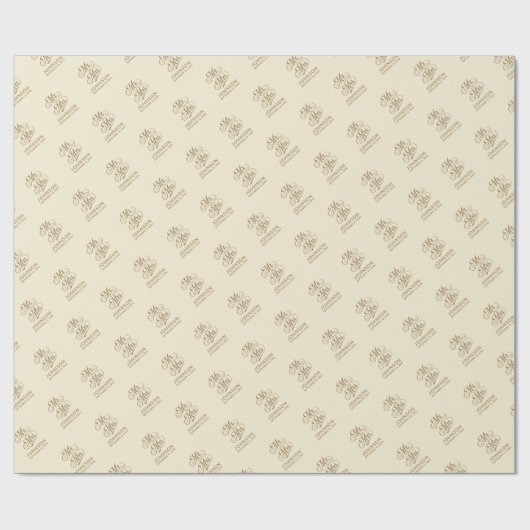 シック結婚式の引き出物新郎新婦トレンディーミセス ラッピングペーパー (フラット)