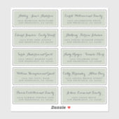 シック結婚書道のゲスト住所 シール (シート)