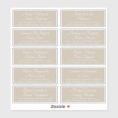 シック結婚書道のゲスト住所 シール (シート)