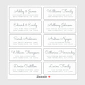 シック結婚書道のゲスト住所 シール (シート)