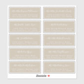 シック結婚書道のゲスト住所 シール (シート)