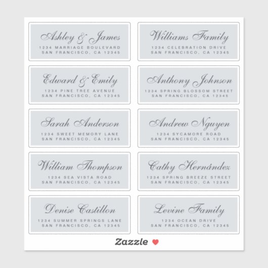 シック結婚書道のゲスト住所 シール (シート)