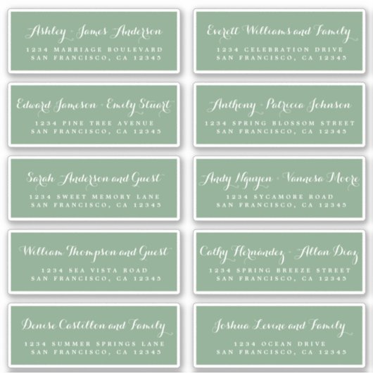 シック結婚書道のゲスト住所 シール (正面)