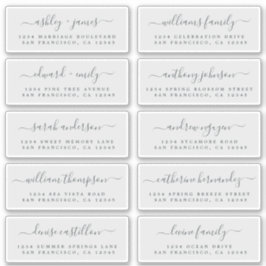 シック結婚書道のゲスト住所 シール