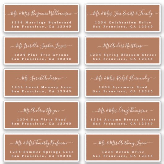 シック結婚書道のゲスト住所 シール (正面)