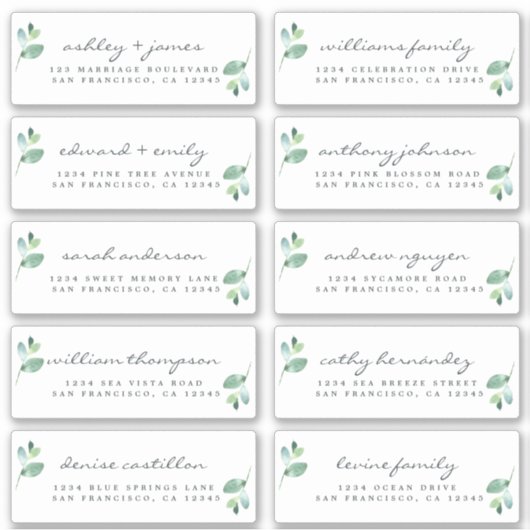 シック結婚書道のゲスト住所 シール (正面)