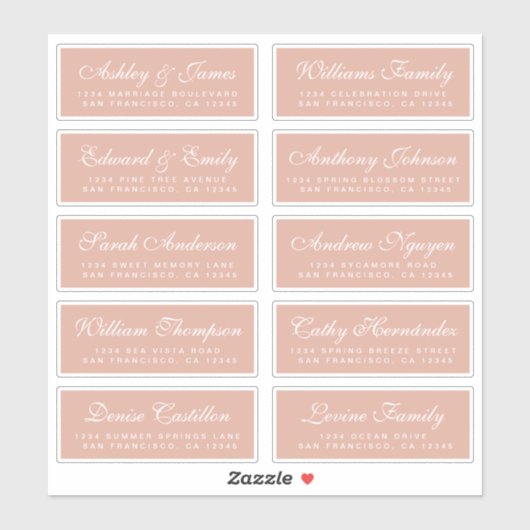 シック結婚書道のゲスト住所 シール (シート)