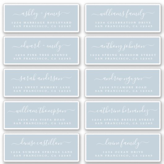 シック結婚書道のゲスト住所 シール (正面)