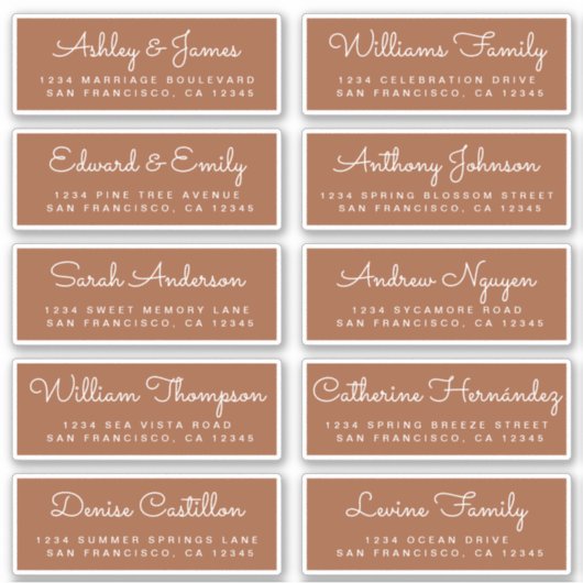 シック結婚書道のゲスト住所 シール (正面)