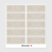 シック結婚書道のゲスト住所 シール (シート)