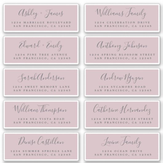 シック結婚書道のゲスト住所 シール (正面)